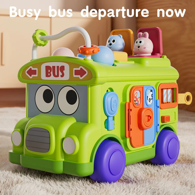 Travel Accessories With Baby - Montessori Educational Baby Busy Bus Toy