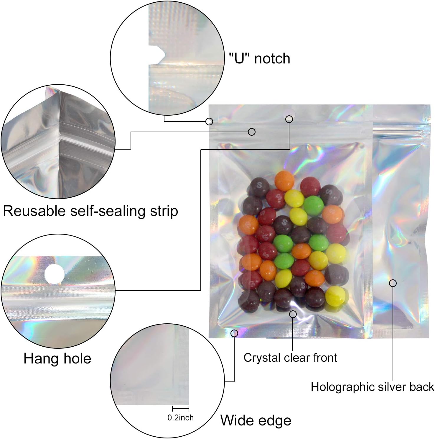 50/10PCS Laser Sealing Bags Pl - đánh giá và giá Reusable Zip Bag
