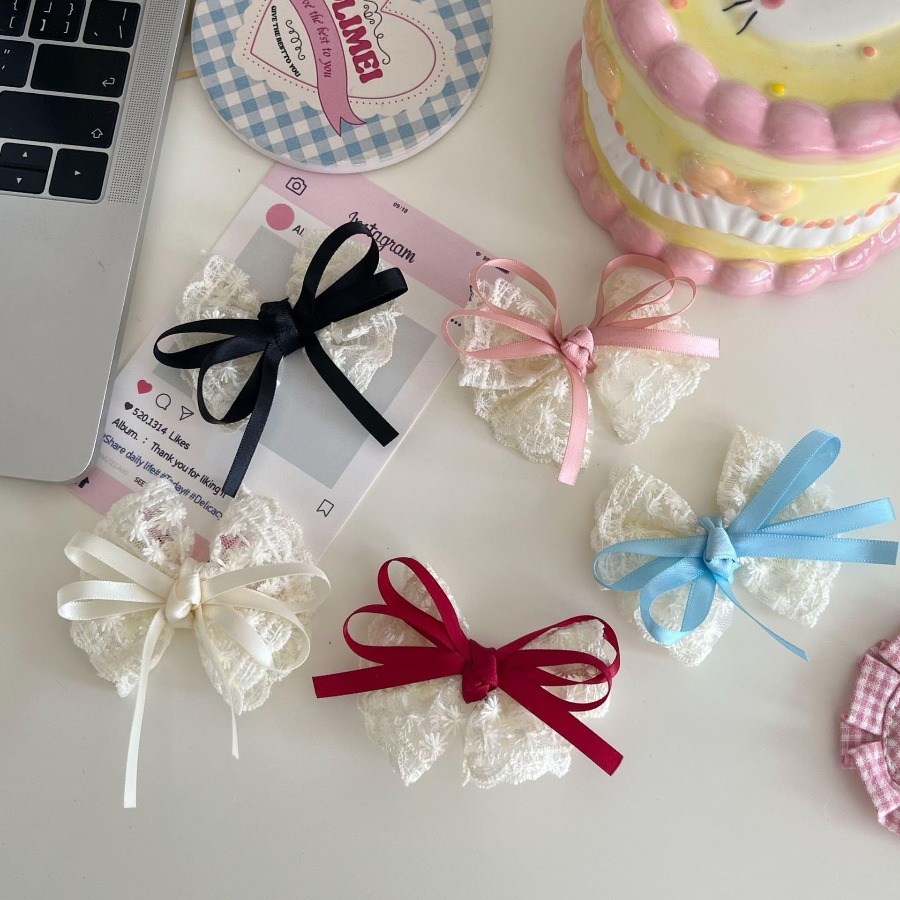 2pcs/set Cute Lace Bow Hair Cl - đánh giá và giá Travel Accessories With Kids