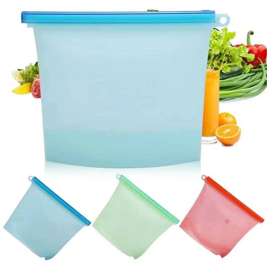 1000ml Reusable Silicone Food  - đánh giá và giá Reusable Zip Bag
