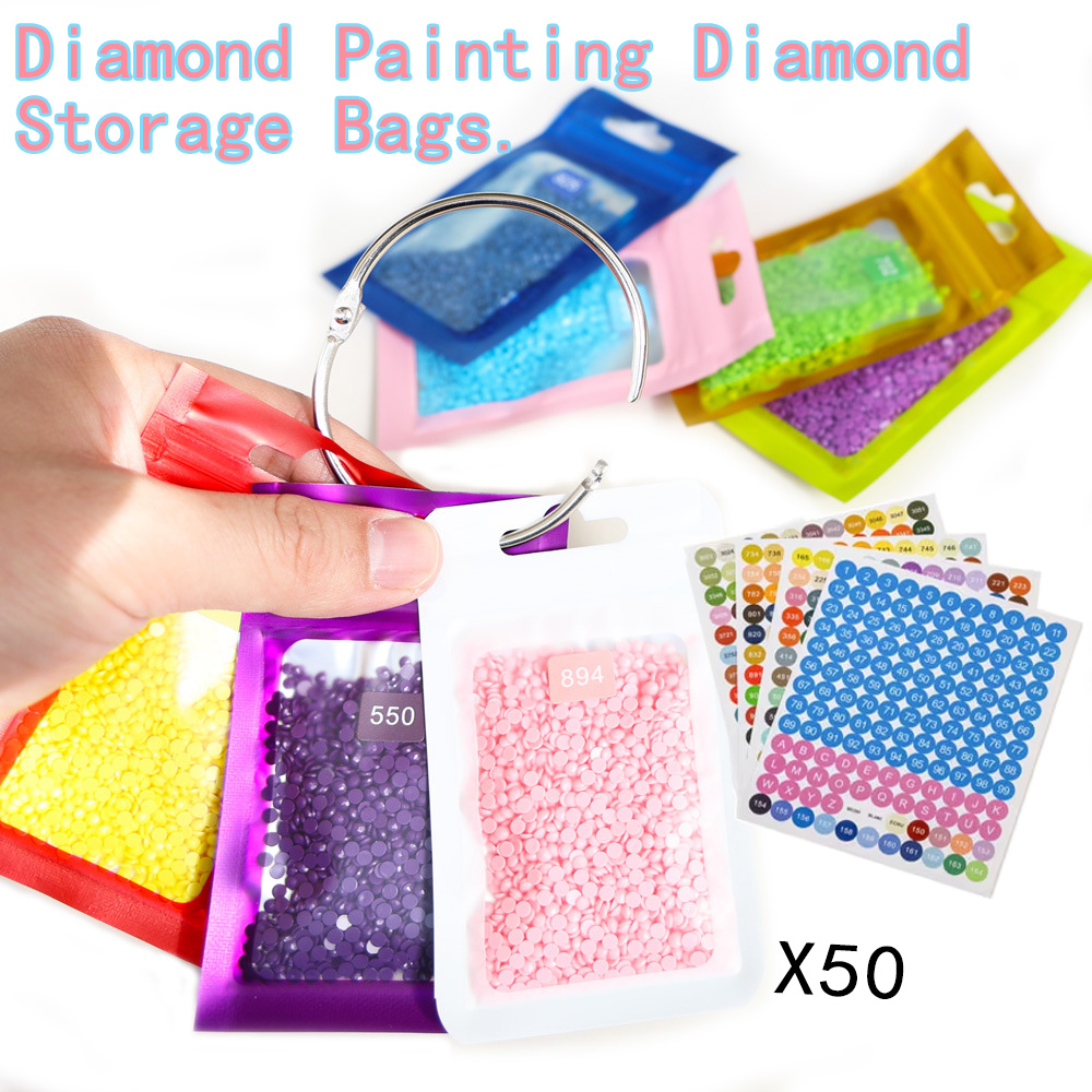 50pcs Diamond Painting Bead St - đánh giá và giá Reusable Zip Bag