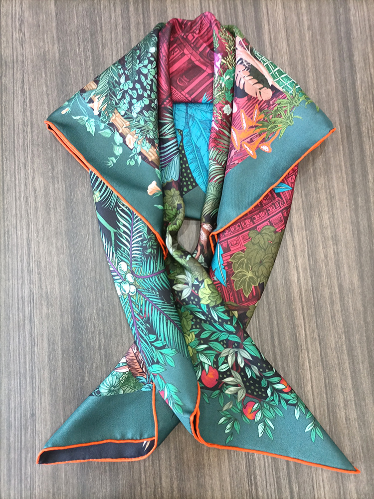 Silk Scarf 90CM Women Hand Rol - đánh giá và giá Travel Accessories Bag For Women