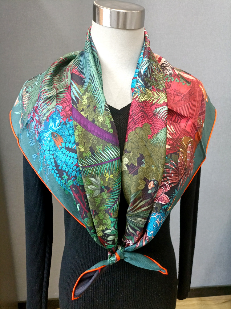 Silk Scarf 90CM Women Hand Rol - đánh giá và giá Travel Accessories Bag For Women