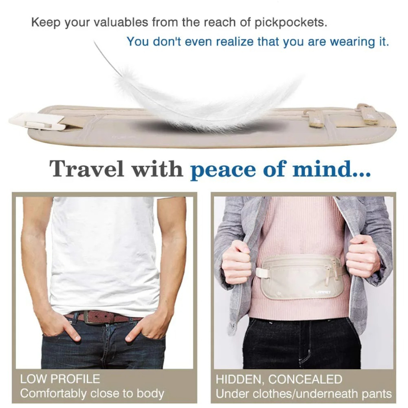 Invisible Travel Waist Packs P - đánh giá và giá Passport Holder Rfid