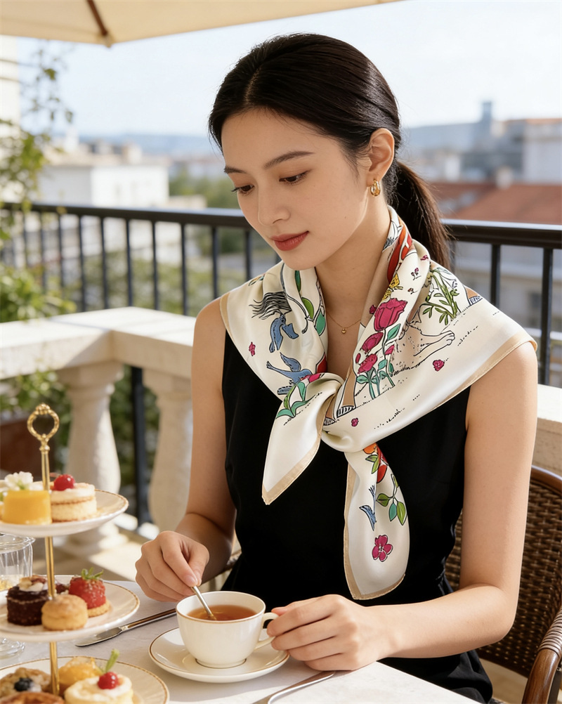 Horse Silk Scarf Women Spring  - đánh giá và giá Travel Accessories Bag For Women