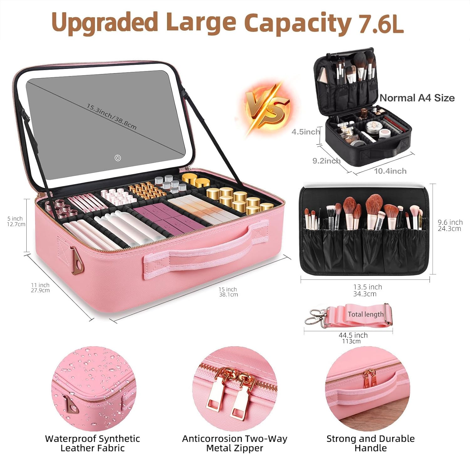 Large Capacity Makeup Bag 15'' - đánh giá và giá Travel Accessories Organizer